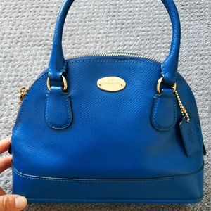 Coach Mini Sierra Domed Crossbody Purse, Royal Blue.
